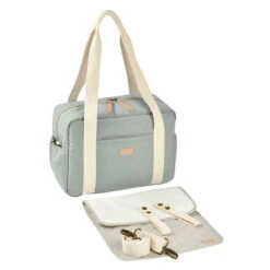 Sac à Langer Paris Vert Sauge - BEABA -Produits Pour Bébé 3384349402969 2 1