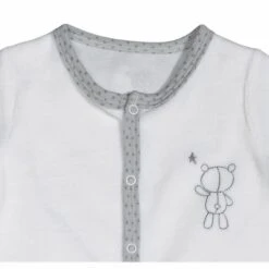Pyjama Velours Blanc/ours 1 Mois Céleste - SAUTHON Baby Déco -Produits Pour Bébé 3500760097472 2