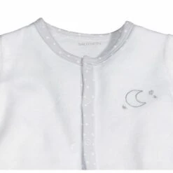 Pyjama Velours Blanc / Lune Naissance Céleste - SAUTHON Baby Déco