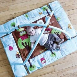 Tapis D'Éveil - Chouette - Bleu - LUDI -Produits Pour Bébé 3550839928732 3