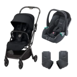 Poussette Duo Lexa Elite Night Black + Avan Night Black - RECARO