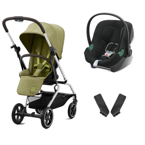 Poussette DUO EEZY S TWIST+ 2 SLV Nature Green ATON B2 Volcano Black - CYBEX 1 Poussette DUO EEZY S TWIST+ 2 SLV Nature Green ATON B2 Volcano Black - CYBEX