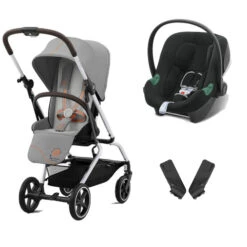 Poussette DUO EEZY S TWIST+ 2 SLV Lava Grey ATON B2 Volcano Black - CYBEX