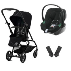 Poussette DUO EEZY S TWIST+ 2 BLK Moon Black ATON B2 Volcano Black - CYBEX
