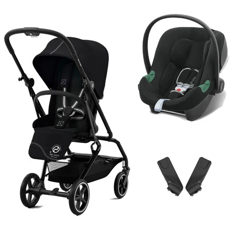 Poussette DUO EEZY S TWIST+ 2 BLK Moon Black ATON B2 Volcano Black - CYBEX 1 Poussette DUO EEZY S TWIST+ 2 BLK Moon Black ATON B2 Volcano Black - CYBEX