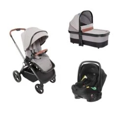 Poussette Trio Mysa + Siège Auto Kiros Sans Base + Nacelle Mysa Silver Grey - CHICCO