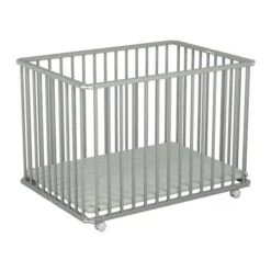 Parc Bois Pliant ALIZEE 2 Gris - BEBE9 ESSENTIEL