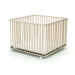 Parc Bois Pliant HEGOA 3 Brut - BEBE9 ESSENTIEL