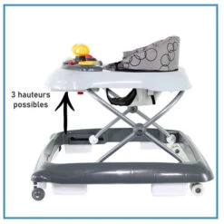 Trotteur ROMEO Gris - BEBE9 CREATION -Produits Pour Bébé 36619790687592028429