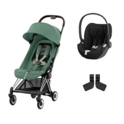 Poussette DUO Coya Chrome Brown Leaf Green + Cloud T Sepia Black - CYBEX