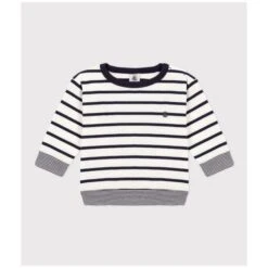 Tee Shirt Manches Longues 18 Mois Marshmallow / Smoking - PETIT BATEAU