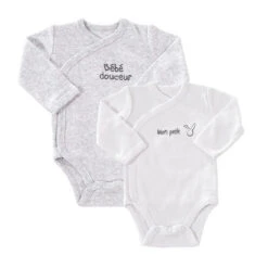 Lot De 2 Bodies Douceur Manches Longues Naissance - TROIS KILOS SEPT