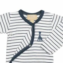 Body Croisé 3M Rayure Blanc/Bleu - TROIS KILOS SEPT -Produits Pour Bébé 3701322713223 20C