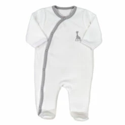 Pyjama Croisé Sophie La Girafe Blanc Naissance - TROIS KILOS SEPT