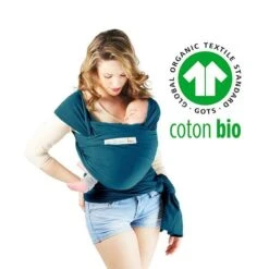 Écharpe De Portage Basic BIO Bleu Rétro - LOVE RADIUS