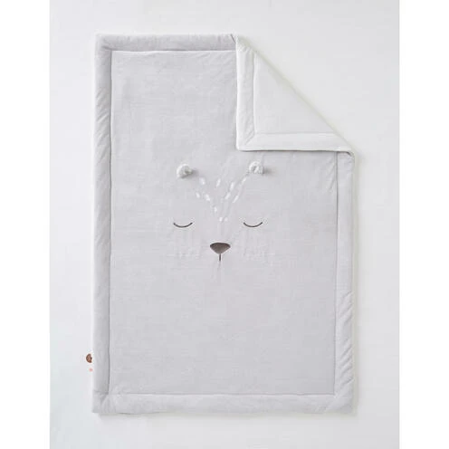 Couverture 100 Cm X 140 Cm Veloudoux Gris Babou & Kendi - NOUKIE 'S 2 Couverture 100 Cm X 140 Cm Veloudoux Gris Babou & Kendi - NOUKIE 'S – Image 2