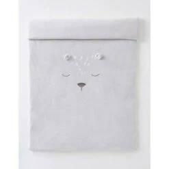 Housse Couette 100 Cm X 140 Cm Veloudoux Gris Babou & Kendi - NOUKIE 'S