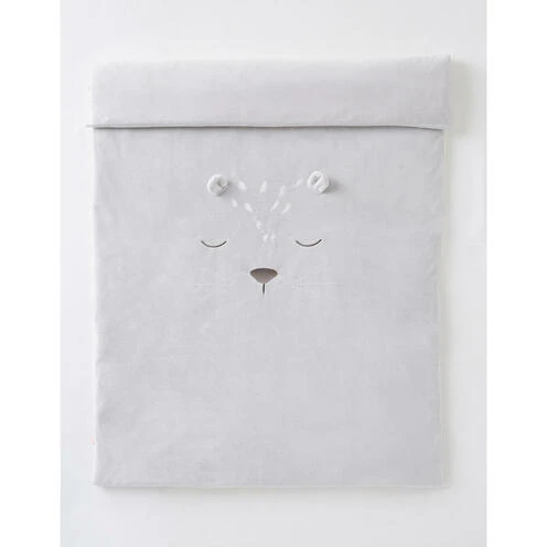 Housse Couette 100 Cm X 140 Cm Veloudoux Gris Babou & Kendi - NOUKIE 'S 1 Housse Couette 100 Cm X 140 Cm Veloudoux Gris Babou & Kendi - NOUKIE 'S