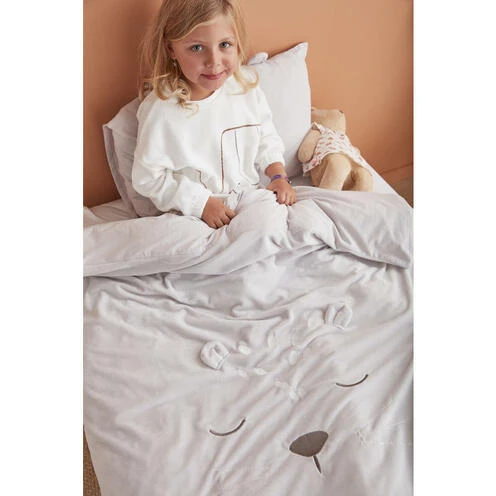 Housse Couette 100 Cm X 140 Cm Veloudoux Gris Babou & Kendi - NOUKIE 'S 6 Housse Couette 100 Cm X 140 Cm Veloudoux Gris Babou & Kendi - NOUKIE 'S – Image 6