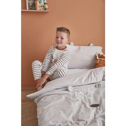 Housse Couette 100 Cm X 140 Cm Veloudoux Gris Babou & Kendi - NOUKIE 'S 8 Housse Couette 100 Cm X 140 Cm Veloudoux Gris Babou & Kendi - NOUKIE 'S – Image 8