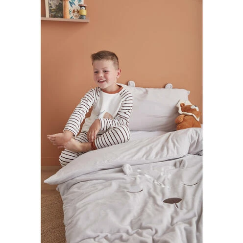 Housse Couette 100 Cm X 140 Cm Veloudoux Gris Babou & Kendi - NOUKIE 'S 11 Housse Couette 100 Cm X 140 Cm Veloudoux Gris Babou & Kendi - NOUKIE 'S – Image 11