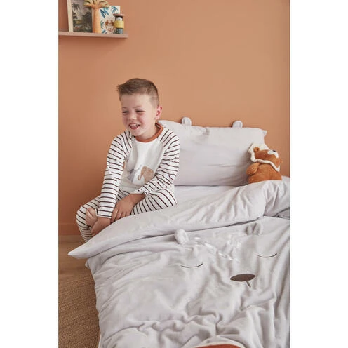 Housse Couette 100 Cm X 140 Cm Veloudoux Gris Babou & Kendi - NOUKIE 'S 9 Housse Couette 100 Cm X 140 Cm Veloudoux Gris Babou & Kendi - NOUKIE 'S – Image 9