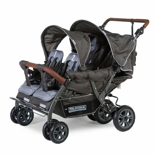 Poussette Quadruple Anthracite - CHILDHOME 1 Poussette Quadruple Anthracite - CHILDHOME