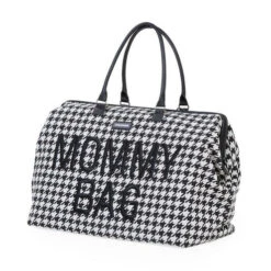 Sac à Langer Mommy Bag Pied De Poule Noir - CHILDHOME