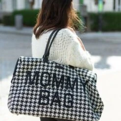 Sac à Langer Mommy Bag Pied De Poule Noir - CHILDHOME -Produits Pour Bébé 5420007167554 3