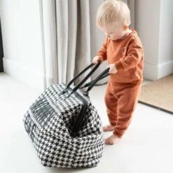Sac à Langer Mommy Bag Pied De Poule Noir - CHILDHOME -Produits Pour Bébé 5420007167554 5