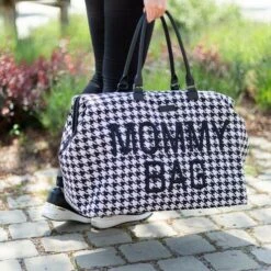 Sac à Langer Mommy Bag Pied De Poule Noir - CHILDHOME -Produits Pour Bébé 5420007167554 7
