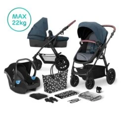 Poussette TRIO XMOOV Denim - KINDERKRAFT -Produits Pour Bébé 59025339128652028129