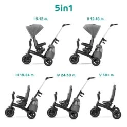 Tricycle EASYTWIST Platinum Grey - KINDERKRAFT -Produits Pour Bébé 59025339144872028129