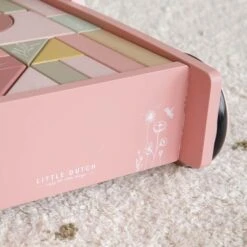 Chariot à Blocs Fleurs Rose - LITTLE DUTCH -Produits Pour Bébé 871329177020120281029