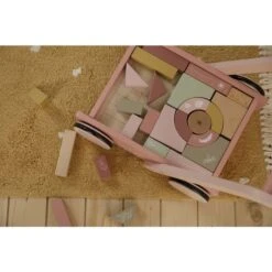 Chariot à Blocs Fleurs Rose - LITTLE DUTCH -Produits Pour Bébé 87132917702012028329