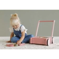 Chariot à Blocs Fleurs Rose - LITTLE DUTCH -Produits Pour Bébé 87132917702012028729