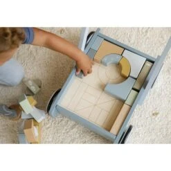 Chariot à Blocs Océan Bleu - LITTLE DUTCH -Produits Pour Bébé 87132917702182028529
