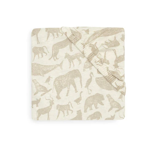 Drap-housse Jersey 70x140 Cm Animals Nougat - JOLLEIN 4 Drap-housse Jersey 70x140 Cm Animals Nougat - JOLLEIN – Image 4