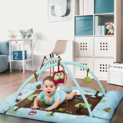 Tapis D'Éveil - Chouette - Bleu - LUDI -Produits Pour Bébé JBM 2873 4