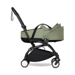 Poussette YOYO² Pack 0+, Pack 6+, Nacelle Olive / Cadre Noir - BABYZEN -Produits Pour Bébé YOYO20220 20BASSINET20 20CANOPY20DOWN20PROFILE20BLACK20FRAME20 20OLIVE20 20WEB